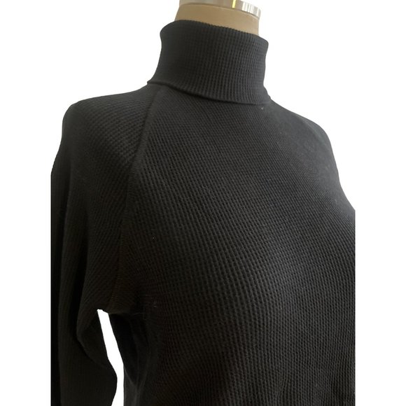 Everlane The Organic Cotton Turtleneck Waffle Tee in Black Small New Womens Top - Picture 6 of 10